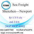 Mar de Porto de Shenzhen transporte de mercadorias para Newport